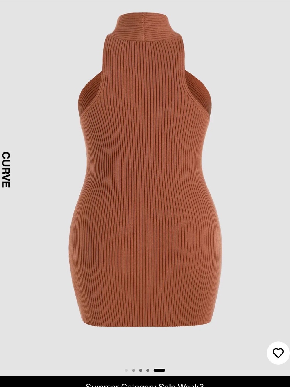 Cider Ribbed Cross-Neck Mini Dress in Rust - Picture 3 of 7